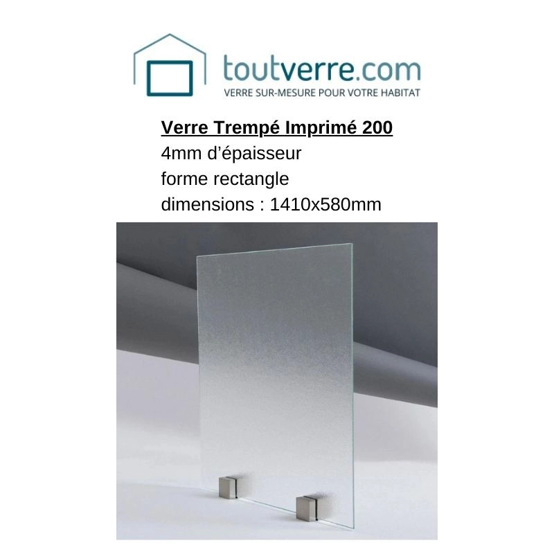 Devis sur mesure verre trempé imprimé 200 4mm