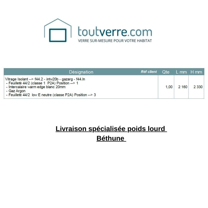 Devis sur mesure double vitrage spécifique