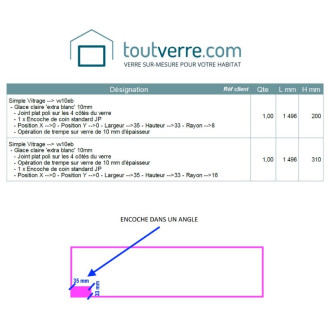 Devis verre trempé extra clair 10mm d'épaisseur
