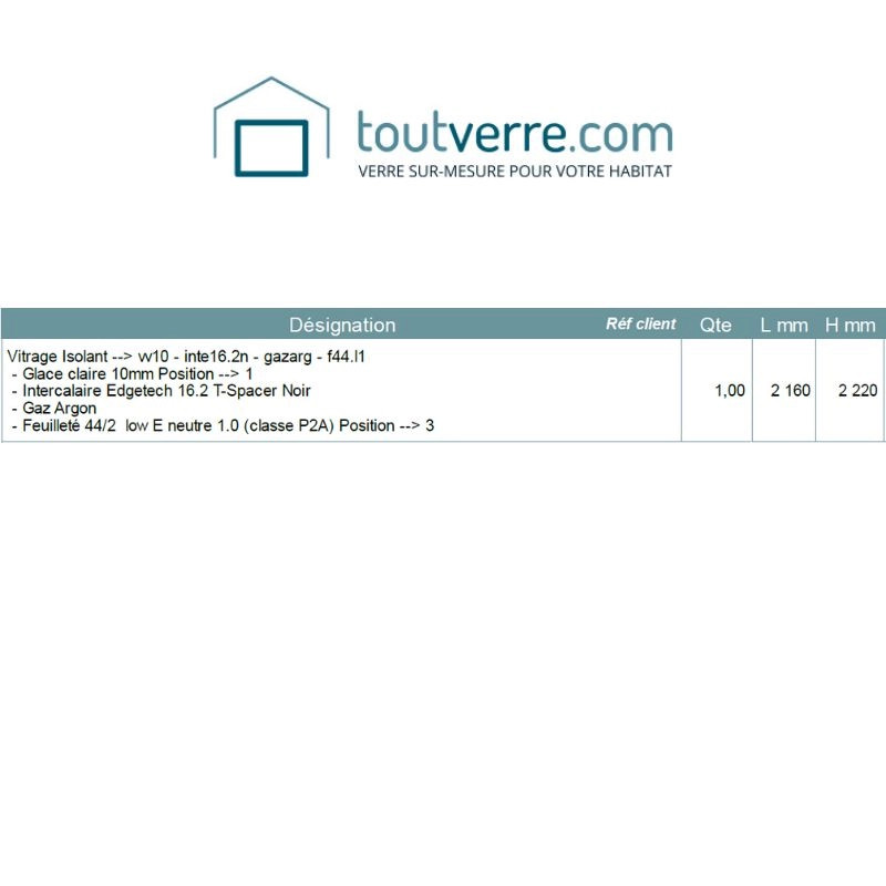 Devis sur mesure double vitrage grandes dimensions