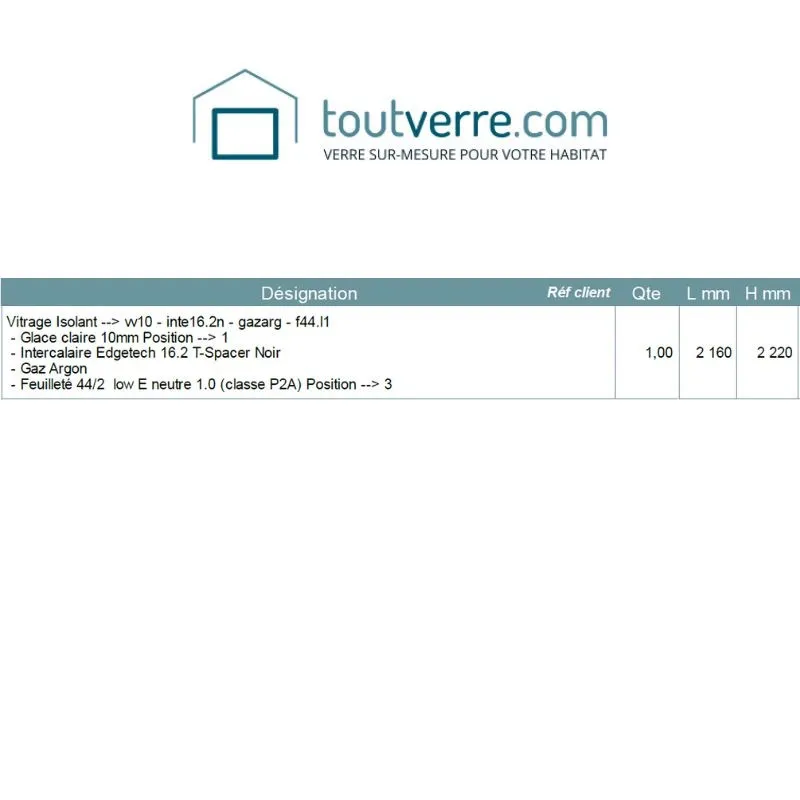 Devis sur mesure double vitrage grandes dimensions