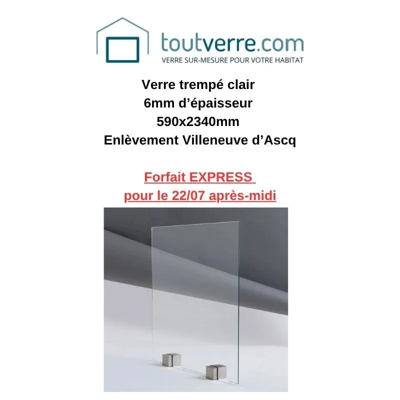 Devis express verre trempé clair 6mm