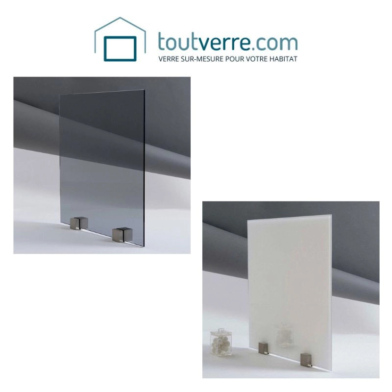 Supplément trempe verre teinté gris et laqué blanc