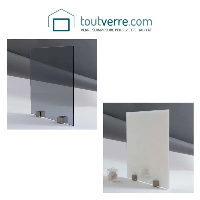 Supplément trempe verre teinté gris et laqué blanc