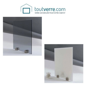Supplément trempe verre teinté gris et laqué blanc