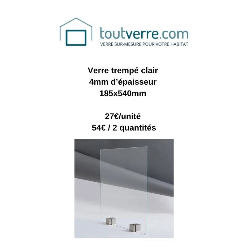 Devis sur mesure verre trempé clair 4mm