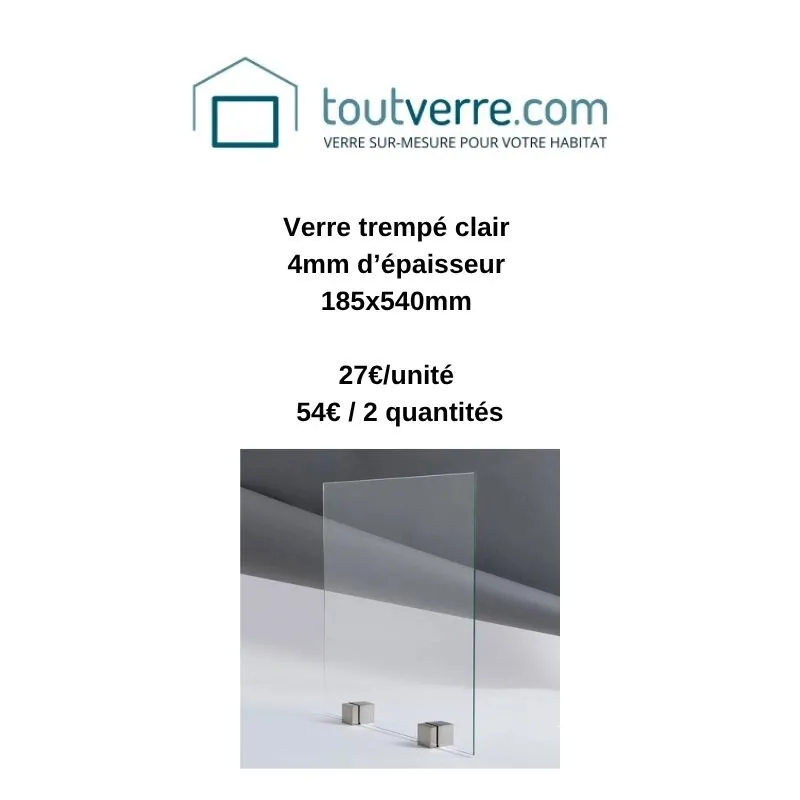 Devis sur mesure verre trempé clair 4mm