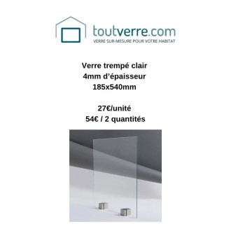 Devis sur mesure verre trempé clair 4mm