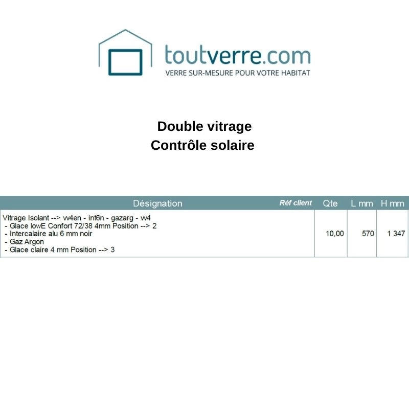 Devis sur mesure doubles vitrages contrôle solaire