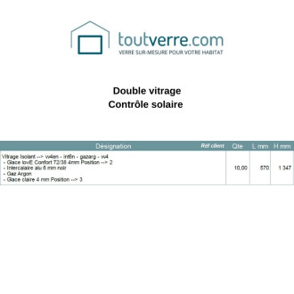 Devis sur mesure doubles vitrages contrôle solaire