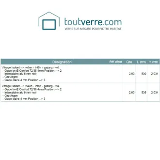 Devis sur mesure 4 doubles...