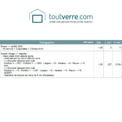 Devis porte clarit® dépoli et kit serrure 