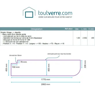 Devis sur mesure verre...