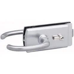 Kit complet serrure + paumelles avec accessoires et barillet chromé brillant pour porte en verre Clarit® 