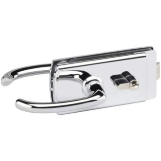 Kit complet serrure + paumelles avec accessoires et barillet chromé brillant pour porte en verre Clarit®