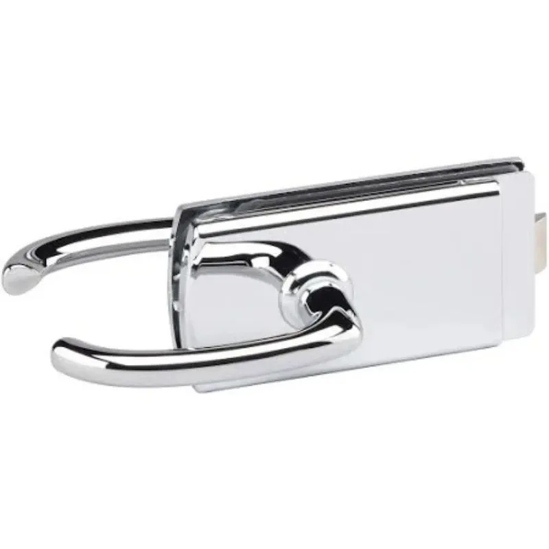Kit complet serrure + paumelles avec accessoires sans barillet chromé brillant pour porte en verre Clarit®