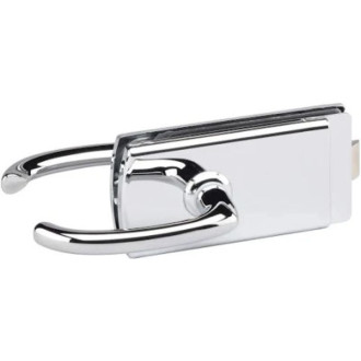 Kit complet serrure + paumelles avec accessoires sans barillet chromé brillant pour porte en verre Clarit®