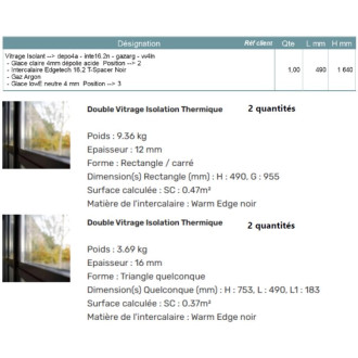 Devis sur mesure doubles vitrages sur mesure