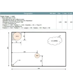 Devis sur mesure verre trempé extra clair 4mm avec perçages