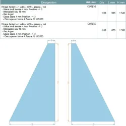 Devis sur mesure double vitrage thermique en forme 