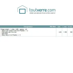 Devis sur mesure double vitrage intercalaire noir alu 6mm 