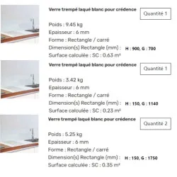 Devis sur mesure verre trempé laqué blanc 