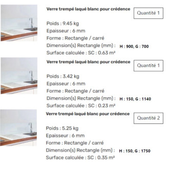 Devis sur mesure verre trempé laqué blanc