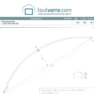 Devis sur mesure verre néocéram bombé