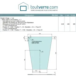 Devis sur mesure verre trempé clair 4mm en forme 