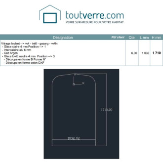 Devis sur mesure double vitrage selon DXF
