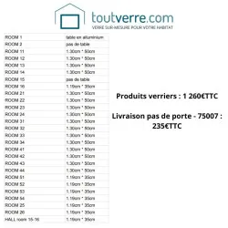 Devis sur mesure verre trempé extra clair 6mm 