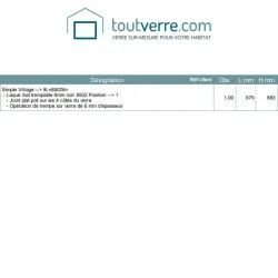 Devis sur mesure verre trempé laqué noir mat 6mm 