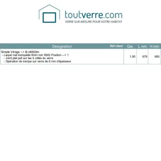 Devis sur mesure verre...