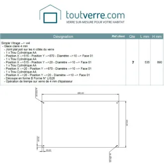 Devis sur mesure verre...