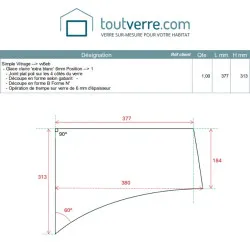 Devis sur mesure verre trempé extra clair 6mm DXF 