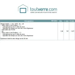 Devis double vitrage avec verres trempés 