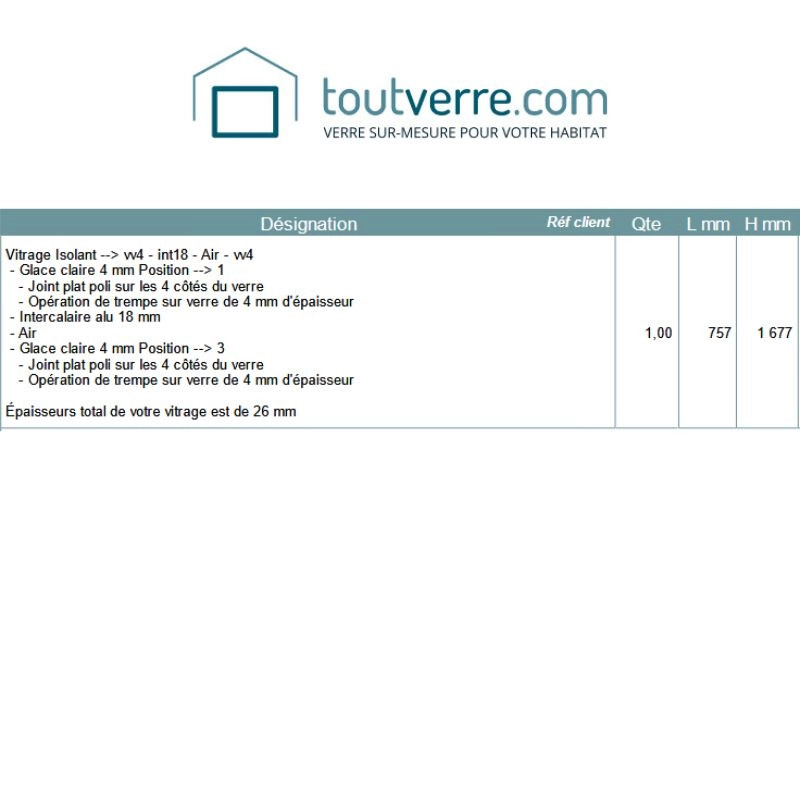 Devis double vitrage avec verres trempés