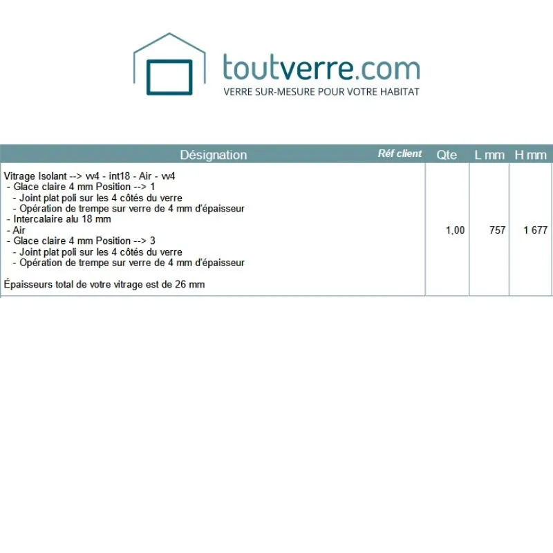 Devis double vitrage avec verres trempés