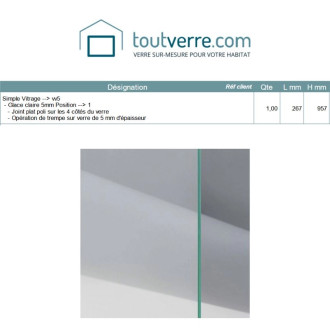Devis sur mesure verre trempé clair 5mm