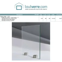 Devis sur mesure verre feuilleté clair 44.2 selon gabarit 