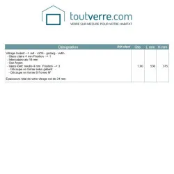 Devis sur mesure double vitrage sur gabarit 