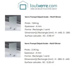 Supplément trempe et livraison 