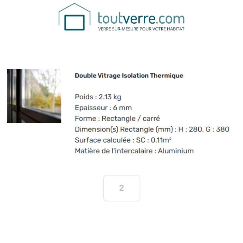 Supplément double vitrage et livraison