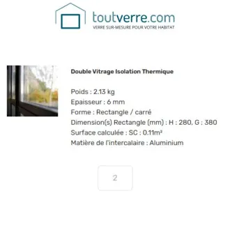 Supplément double vitrage...