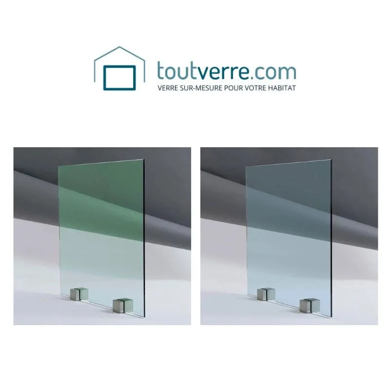 Devis sur mesure verre trempé teinté vert / bleu