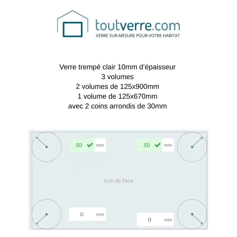Devis verres trempés clairs 10mm d'épaisseur