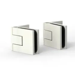 Paire de charnières de porte de douche blanc mat 