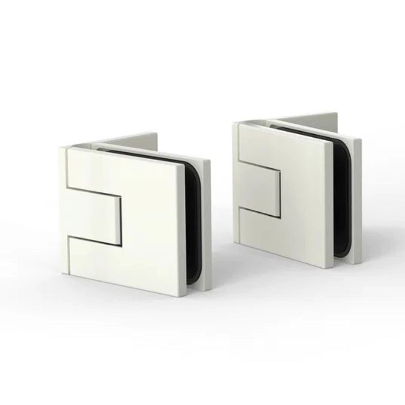 Paire de charnières de porte de douche blanc mat