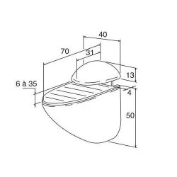 2 supports de fixation réglables pour tablettes en verre 