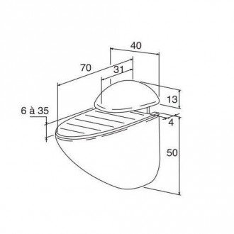 2 supports de fixation réglables pour tablettes en verre